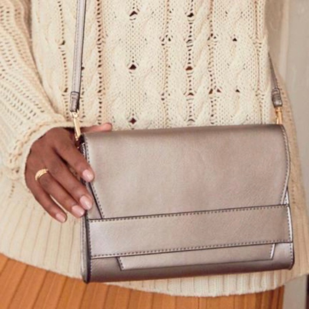 SUMMER & ROSE Steel Gray Celine Crossbody Bag